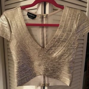 Bebe gold crop top